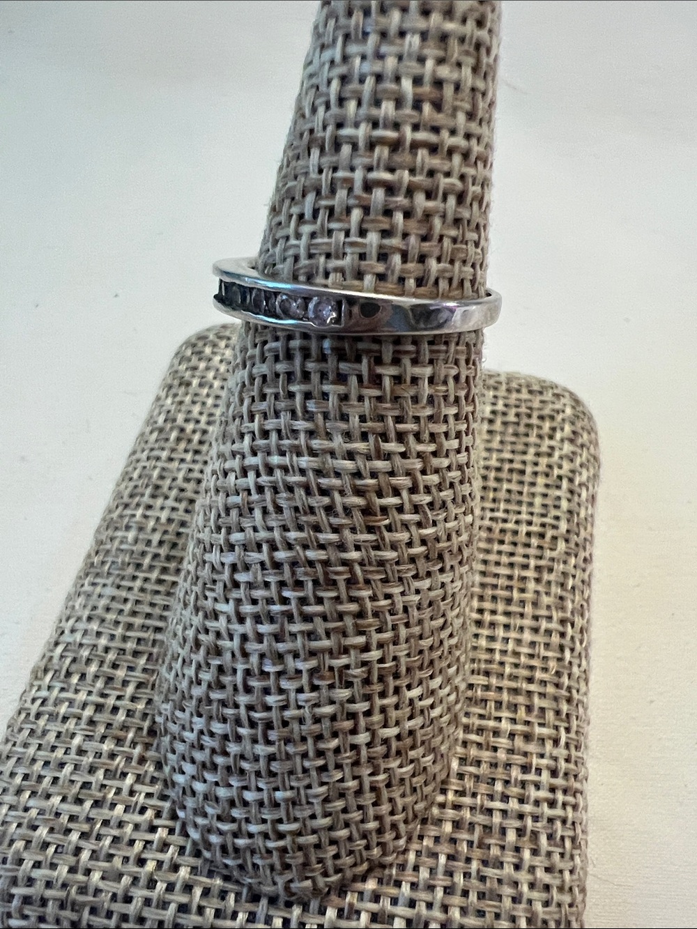Sterling Silver Channel-Set cz Eternity Band - Silver - Picture 2 of 7